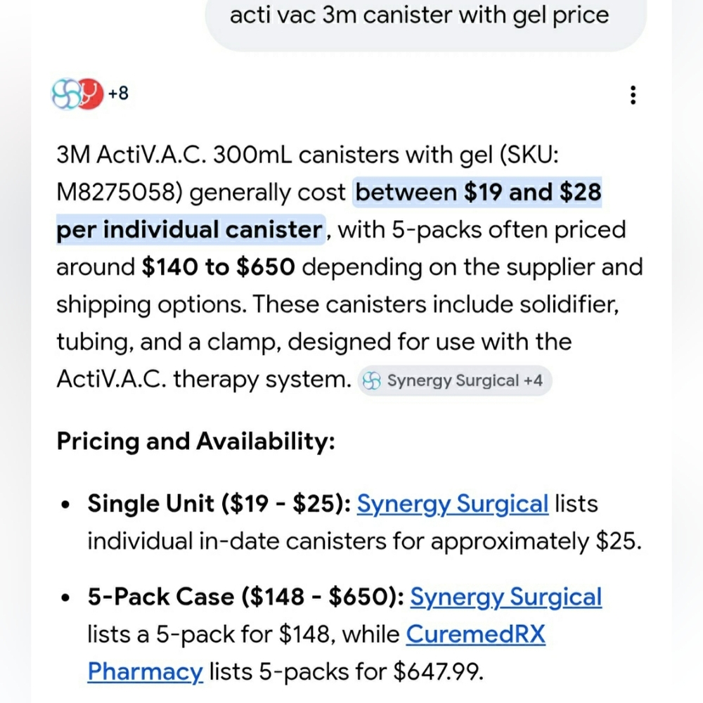 3M ActiV.A.C. Canister with Gel - Lot Of 10 - Picture 5 of 5